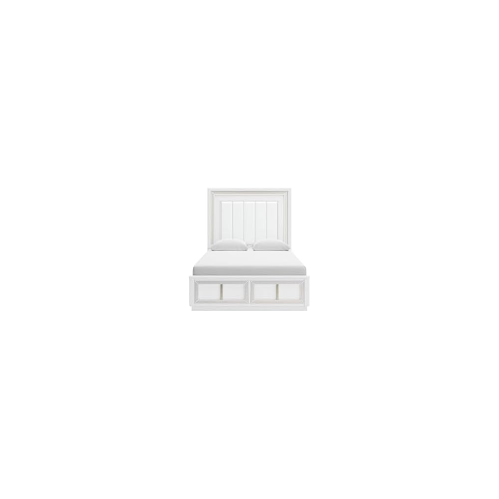 Signature Design by Ashley Chalanna Queen Upholstered Storage Bed, White