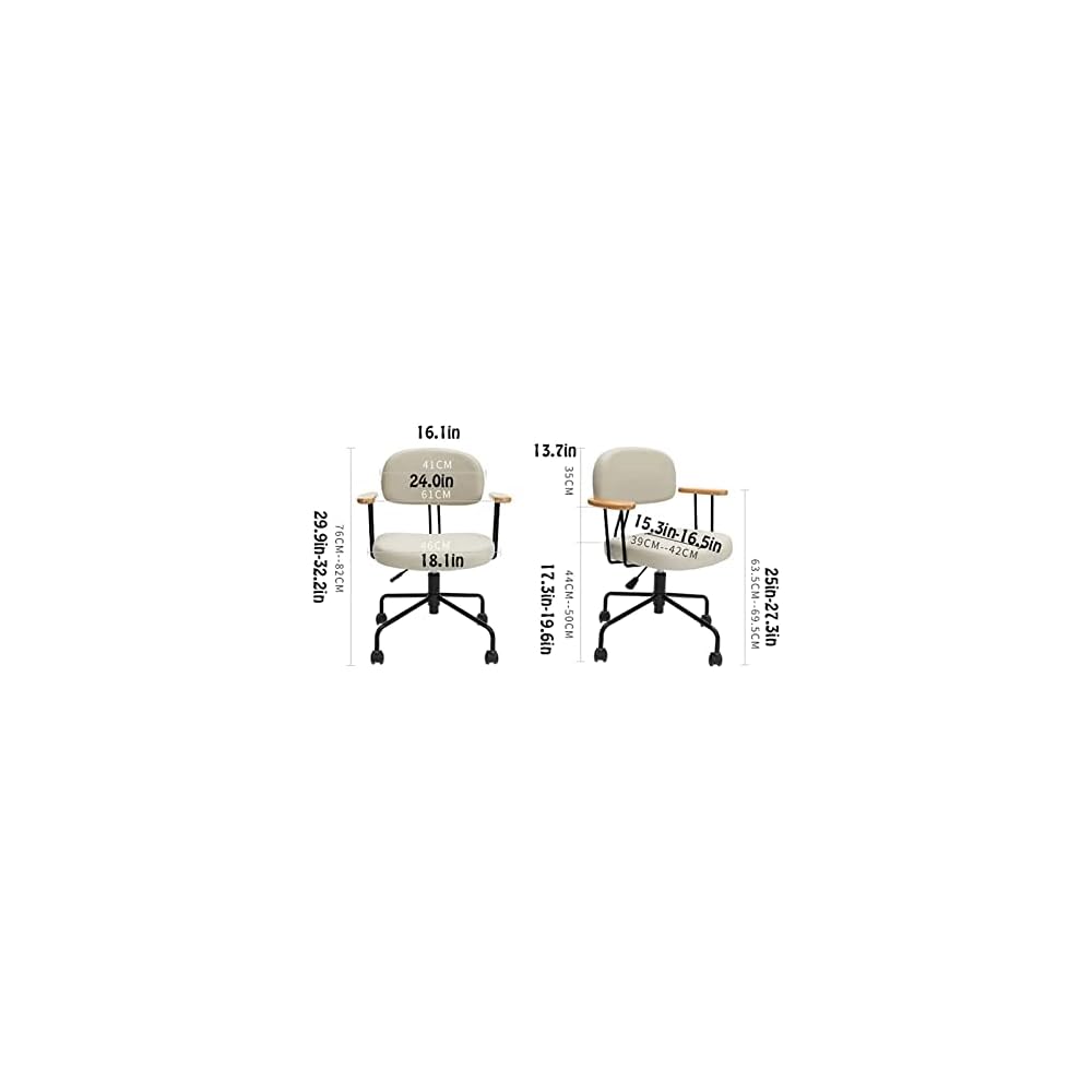 Office Chair, Faux Leather Back Desk Chair with Armrests, Height Adjustable Swivel Chair, Ergonomic Executive Chair with Firm Seat Cushion for Home Work (Color: B) (F)