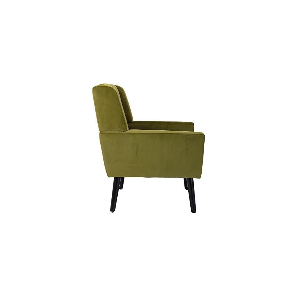 Armchair, Living Room Curved Back, Velvet Cushion, 250 Lbs Weight Capacity Ergonomics Accent Chair, Single Sofa for Bedroom 1 Upholstered 1 48.29 Green 48.29 L-Shape