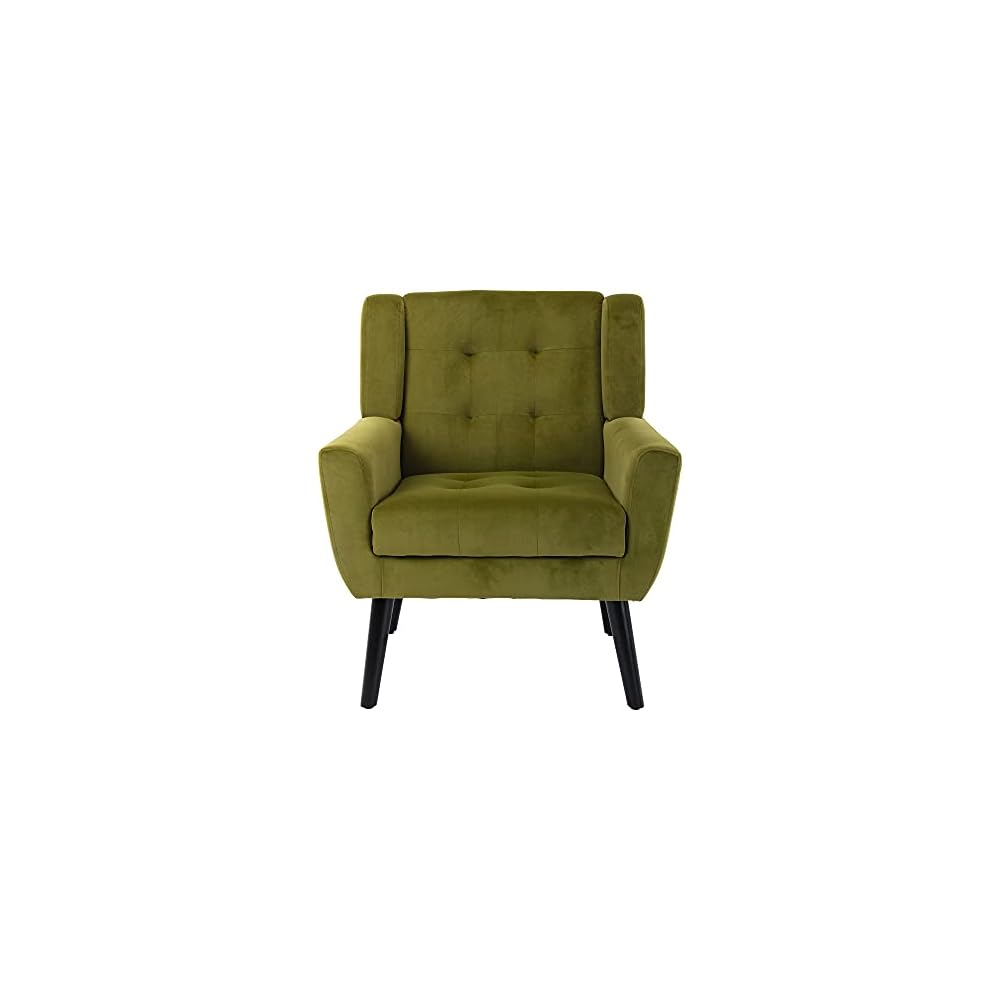 Armchair, Living Room Curved Back, Velvet Cushion, 250 Lbs Weight Capacity Ergonomics Accent Chair, Single Sofa for Bedroom 1 Upholstered 1 48.29 Green 48.29 L-Shape