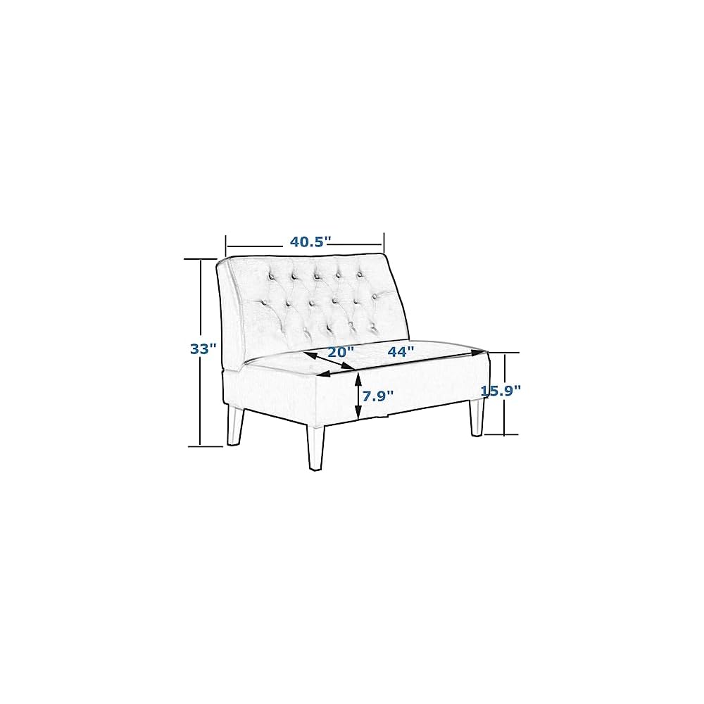 annjoe Button Tufted Loveseat Settee Upholstered Sofa Backrest Buckle Couch Banquette Bench for Dining Room Living Room Bedroom Funiture