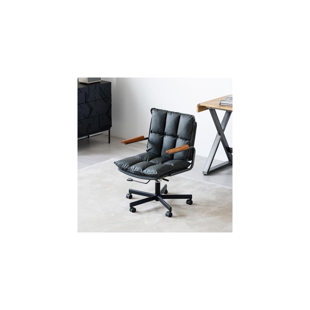 Home Office Desk Chair, Leather Ergonomic Computer Chair with Wheels, Adjustable Height Rolling Swivel Executive Chair, Camel Brown