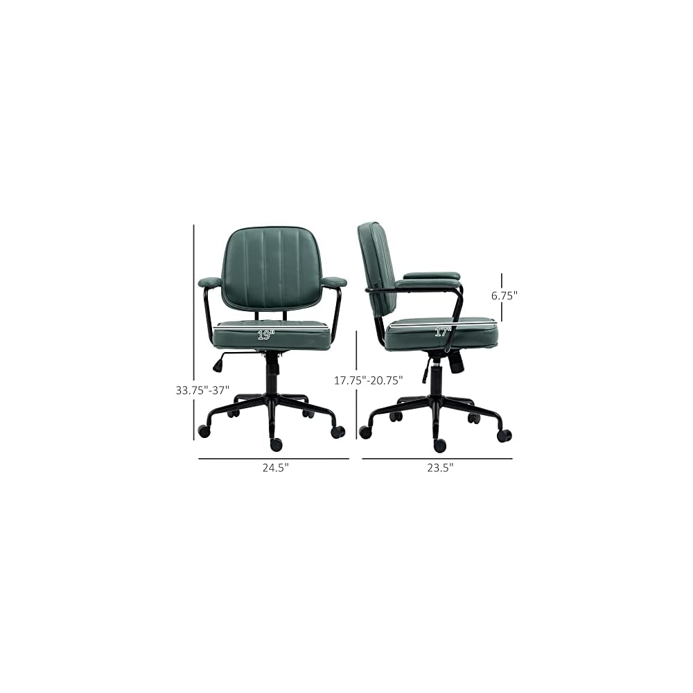 Home Office Chair, Adjustable Height and Tilt, Green Polyester Computer Desk Chair with Back Support, 264 lbs Capacity, Ideal for Long Workdays