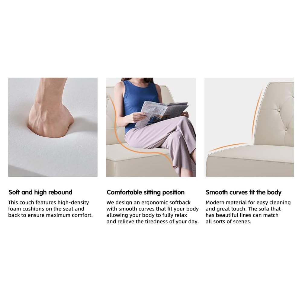 annjoe Button Tufted Loveseat Settee Upholstered Sofa Backrest Buckle Couch Banquette Bench for Dining Room Living Room Bedroom Funiture