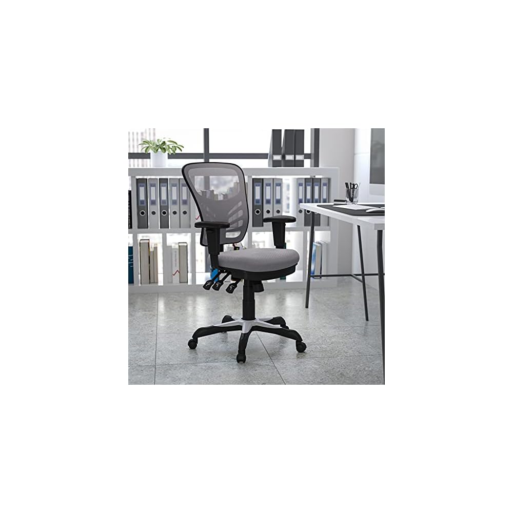 Home Office Desk Chair, Leather Ergonomic Computer Chair with Wheels, Adjustable Height Rolling Swivel Executive Chair, Camel Brown