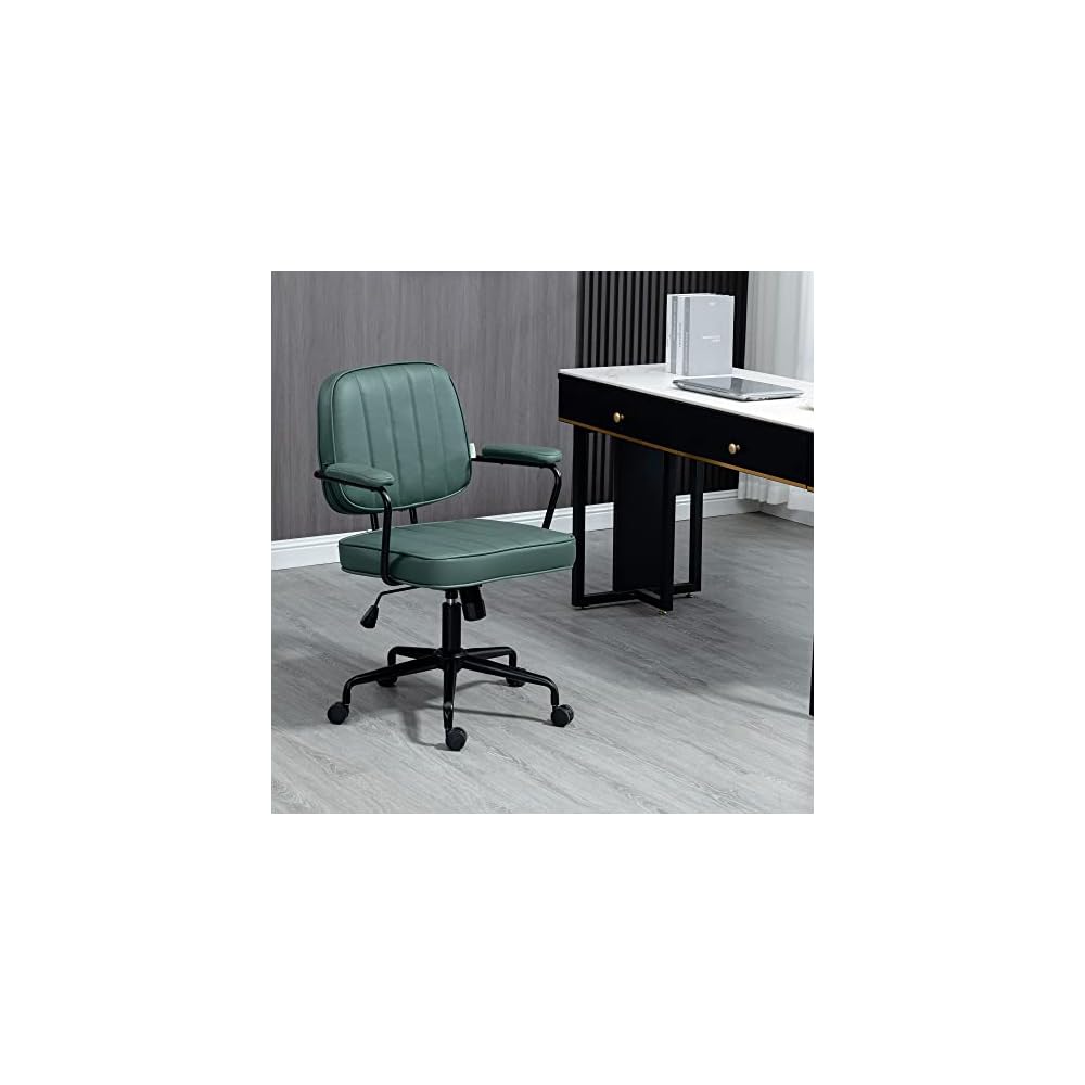 Home Office Chair, Adjustable Height and Tilt, Green Polyester Computer Desk Chair with Back Support, 264 lbs Capacity, Ideal for Long Workdays