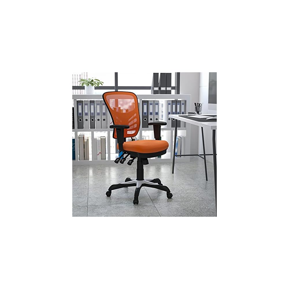 Home Office Desk Chair, Leather Ergonomic Computer Chair with Wheels, Adjustable Height Rolling Swivel Executive Chair, Camel Brown