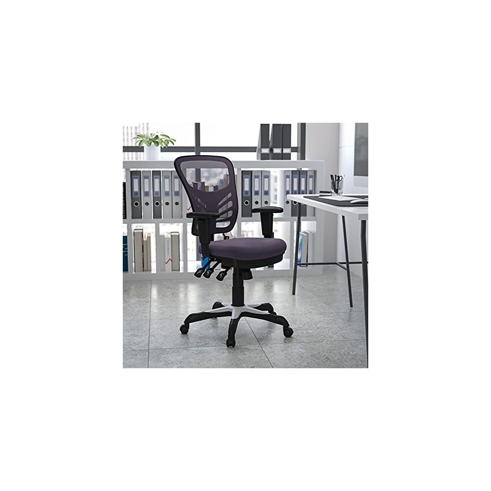 Home Office Desk Chair, Leather Ergonomic Computer Chair with Wheels, Adjustable Height Rolling Swivel Executive Chair, Camel Brown
