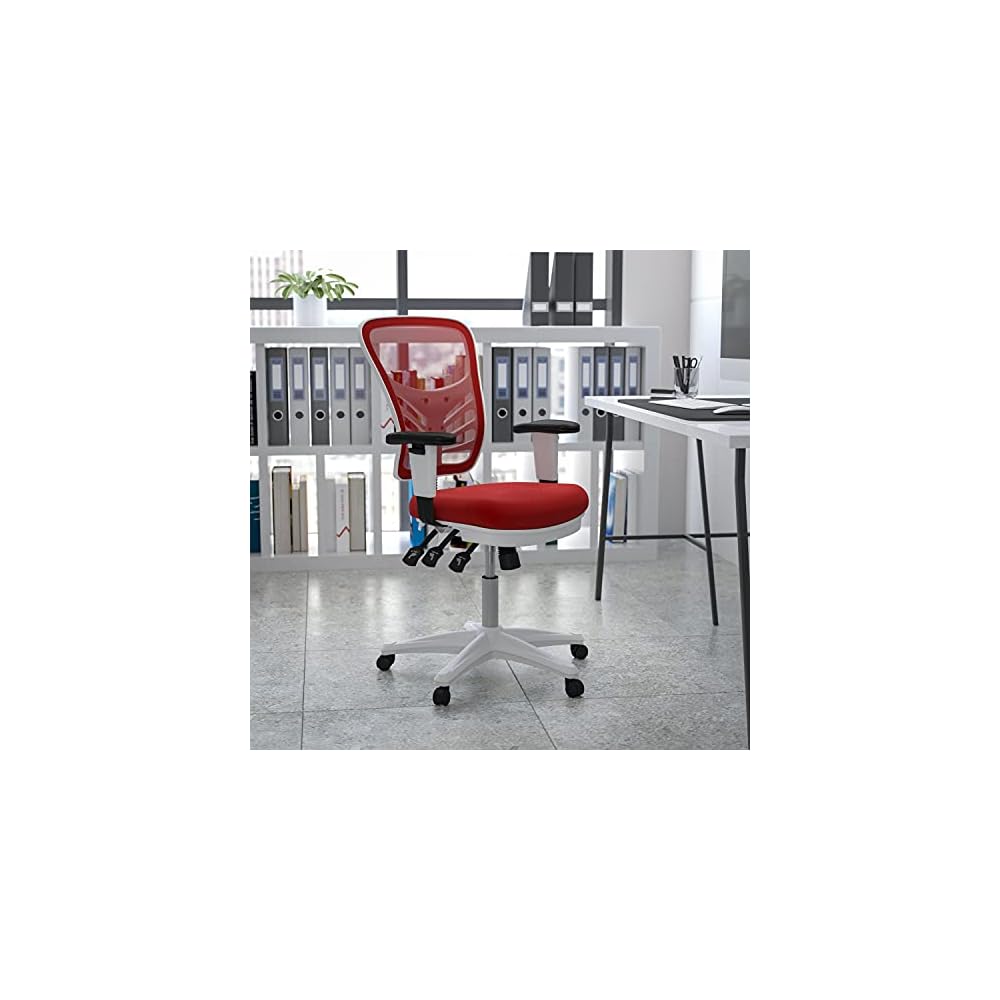 Home Office Desk Chair, Leather Ergonomic Computer Chair with Wheels, Adjustable Height Rolling Swivel Executive Chair, Camel Brown