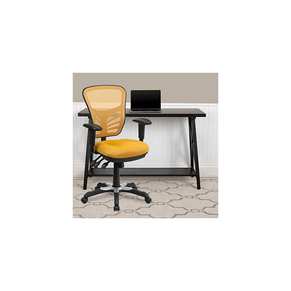 Home Office Desk Chair, Leather Ergonomic Computer Chair with Wheels, Adjustable Height Rolling Swivel Executive Chair, Camel Brown