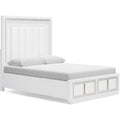 Signature Design by Ashley Chalanna Queen Upholstered Storage Bed, White