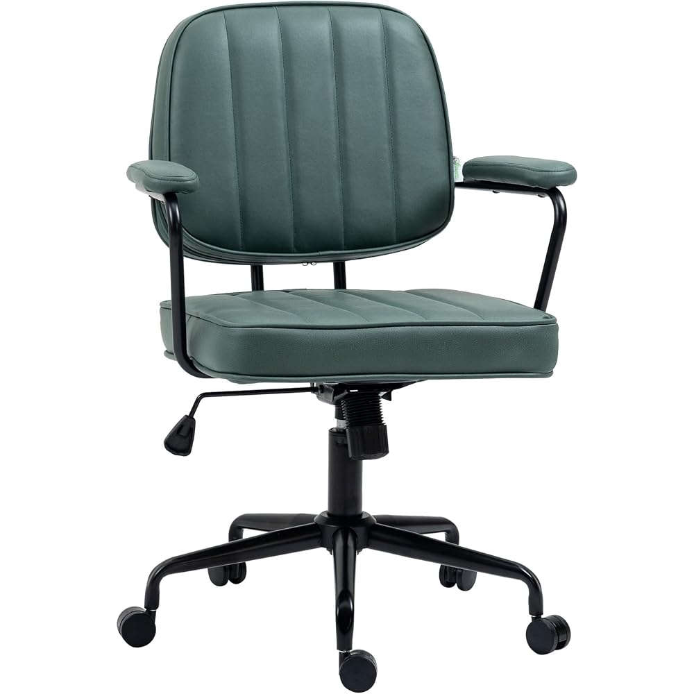 Home Office Chair, Adjustable Height and Tilt, Green Polyester Computer Desk Chair with Back Support, 264 lbs Capacity, Ideal for Long Workdays