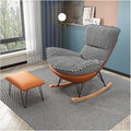Modern Upholstered Rocking Chair with Footrest - Waterproof Tech Cloth Armchair for Living Room & Bedroom - Comfortable Side Chair for Ultimate Relaxation & Style