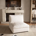 Cloud Sectional Couch with Washable Cover, Wide Deep Seat Modular Sectional Sofa for Living Room, Only Single Seat, Off-White